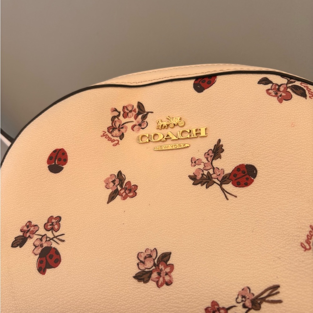 Coach Cream Crossbody Bag with Floral Print